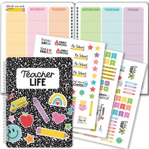 Notebook Undated Teacher Planner | 2025-2026 | Teaching Supplies - Retro 2